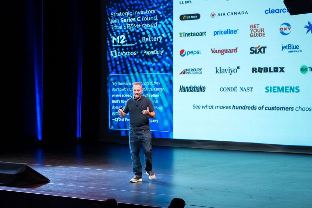 Connected Stack 2025 founder presenting on stage