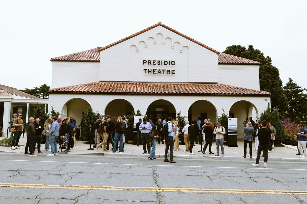 Connected Stack 2025 attendees outside the Presidio Theatre